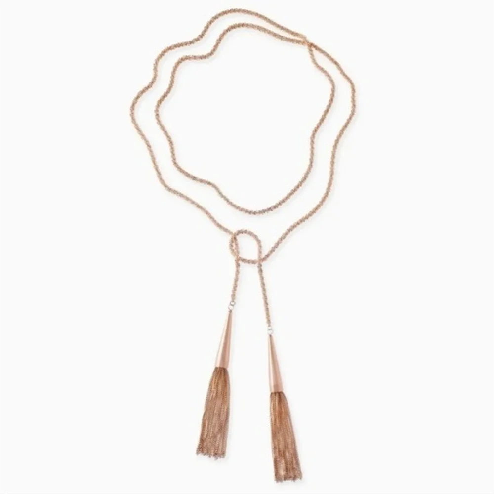 Kendra Scott The Phara Lariat Tassel‎ Y Necklace in Rose Gold